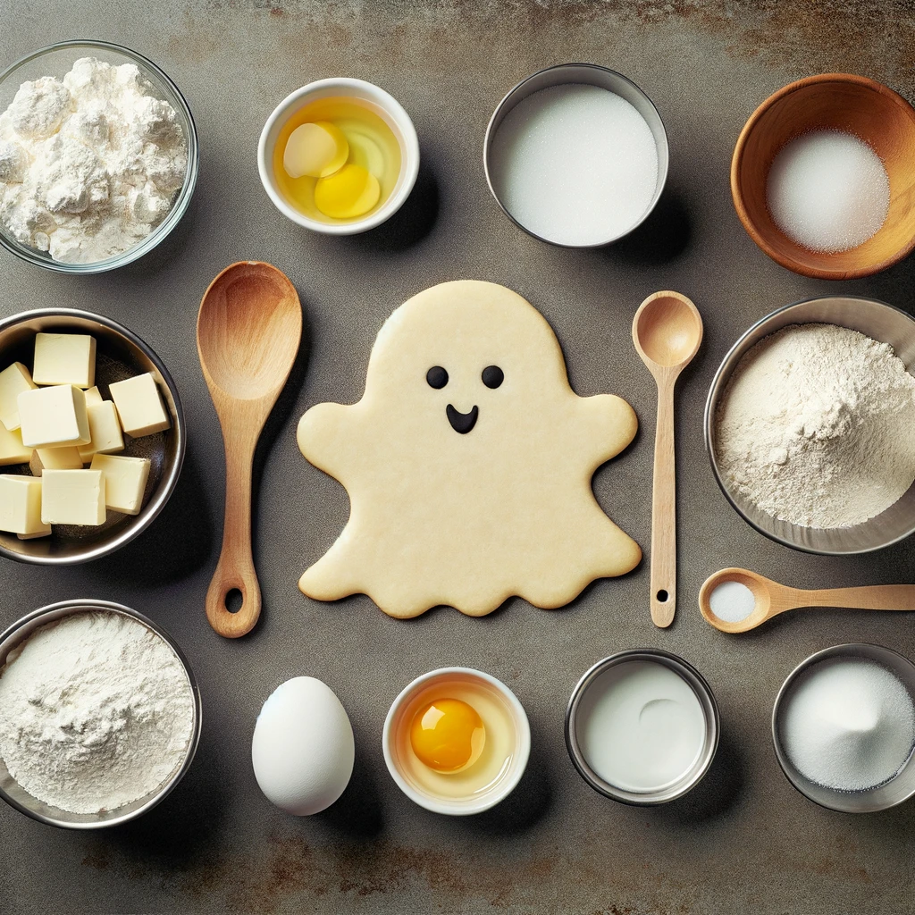 ingredientes para hacer galletas con moldes de fantasmas